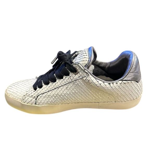 Zadig & Voltaire Neo Keith White Snakeskin Embossed Sneakers Size 7.5 - Picture 3 of 13
